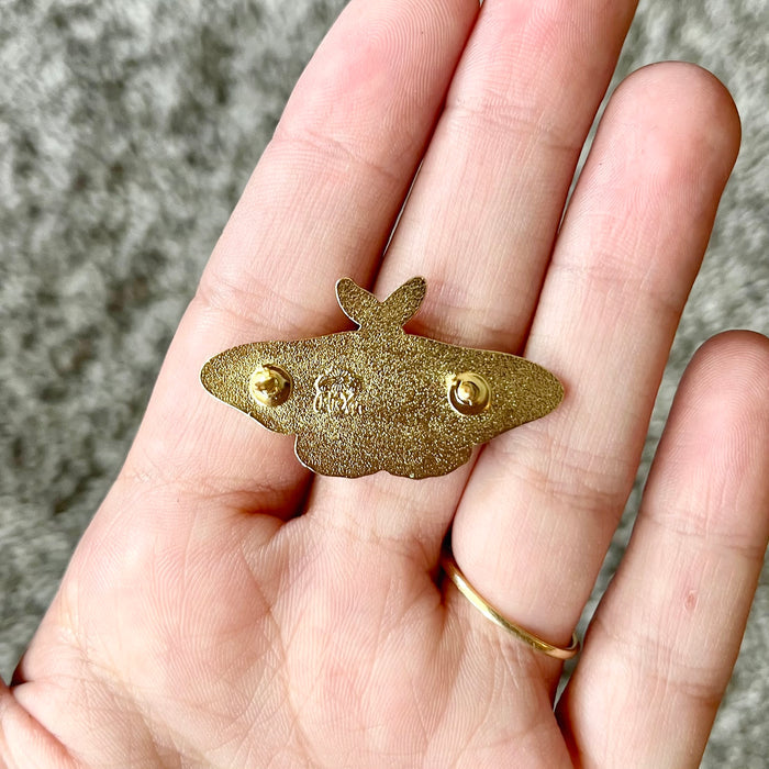 Emperor Moth Enamel Pin