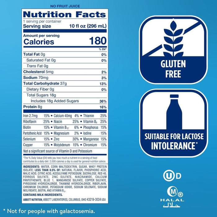 Ensure Clear Nutrition Drink, Blueberry Pomegranate, 10 oz Bottle, CS/12 - 56500-Case - LL Medico