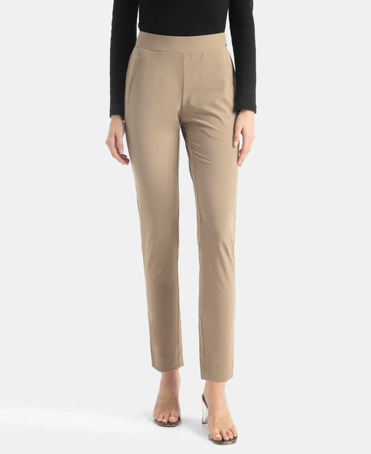 Environment Friendly Recycled Microfiber All Day Pants with StayFresh Treatment - Desert Taupe