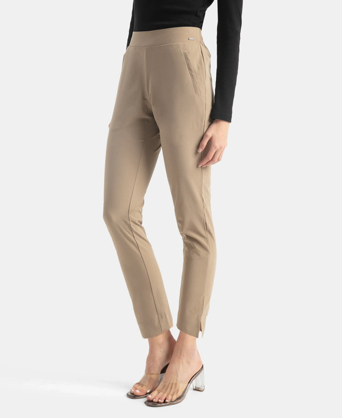 Environment Friendly Recycled Microfiber All Day Pants with StayFresh Treatment - Desert Taupe