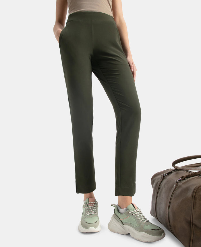Environment Friendly Recycled Microfiber All Day Pants with StayFresh Treatment - Olive
