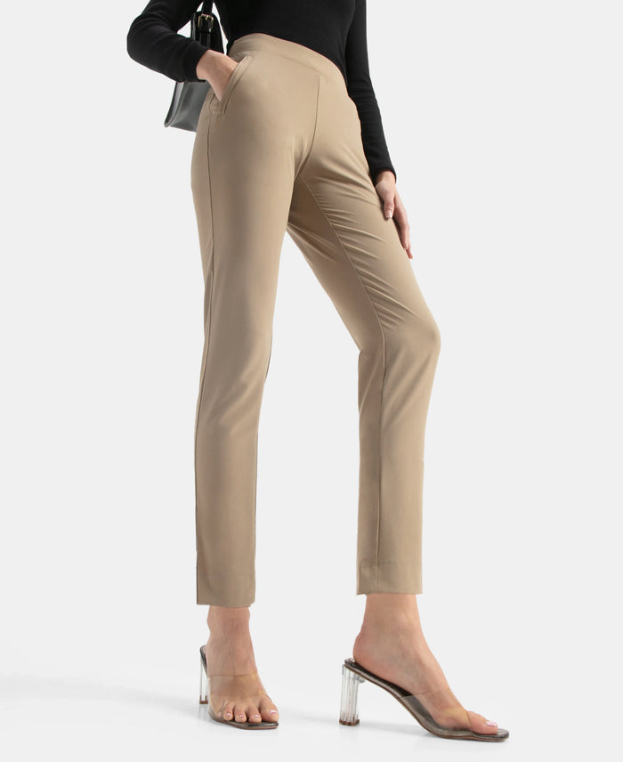 Environment Friendly Recycled Microfiber All Day Pants with StayFresh Treatment - Desert Taupe