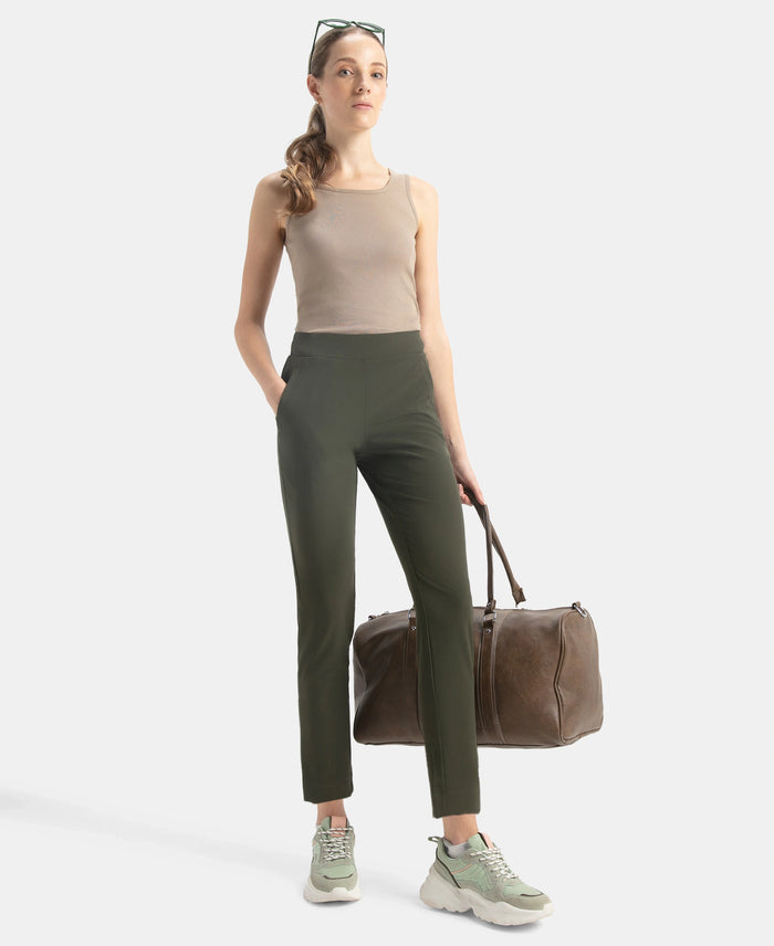 Environment Friendly Recycled Microfiber All Day Pants with StayFresh Treatment - Olive