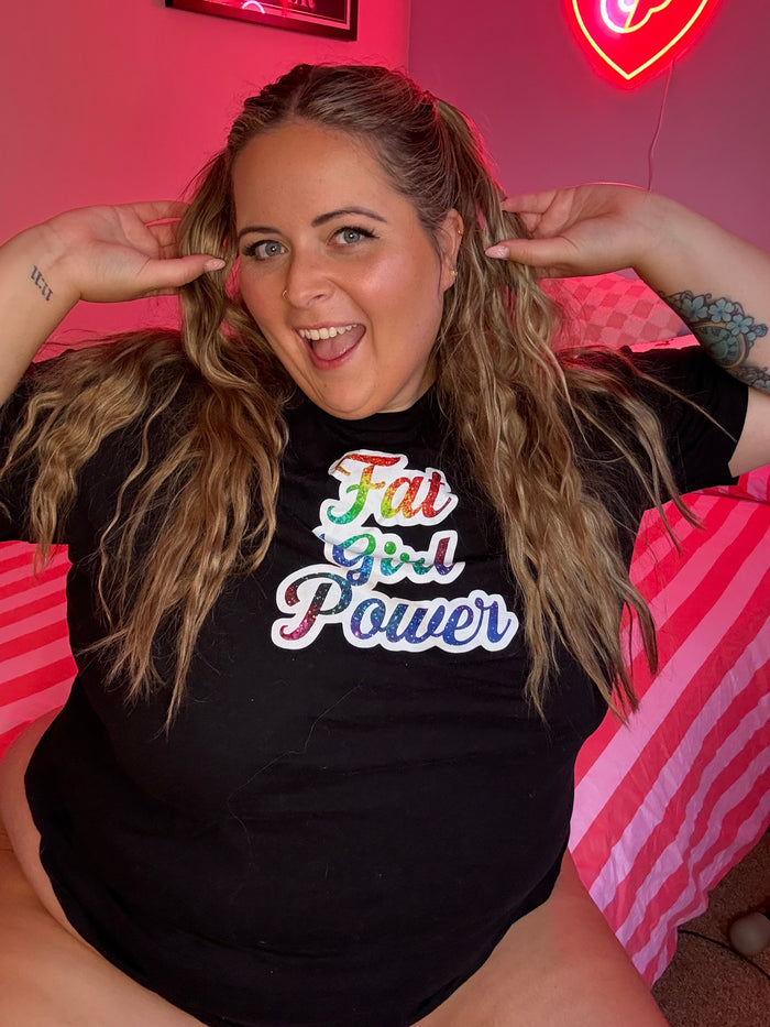 Fat Girl Power Tee – Bold Body Positive Graphic Shirt | Curvy Confidence, Self-Love, Sizes S–5XL