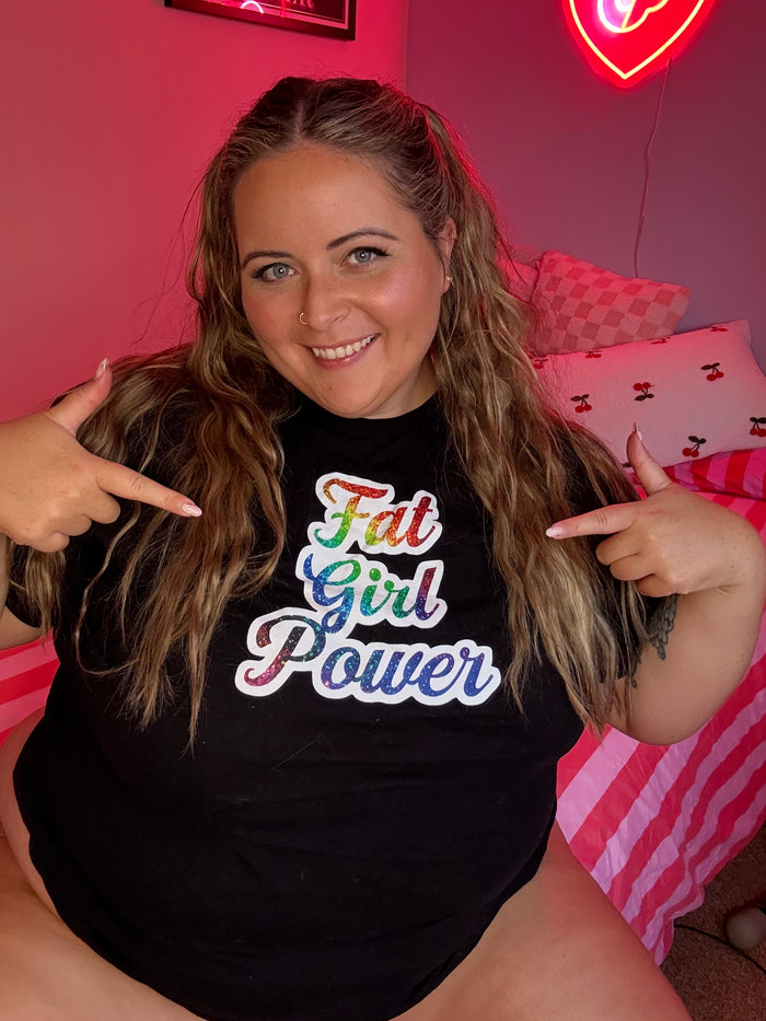 Fat Girl Power Tee – Bold Body Positive Graphic Shirt | Curvy Confidence, Self-Love, Sizes S–5XL