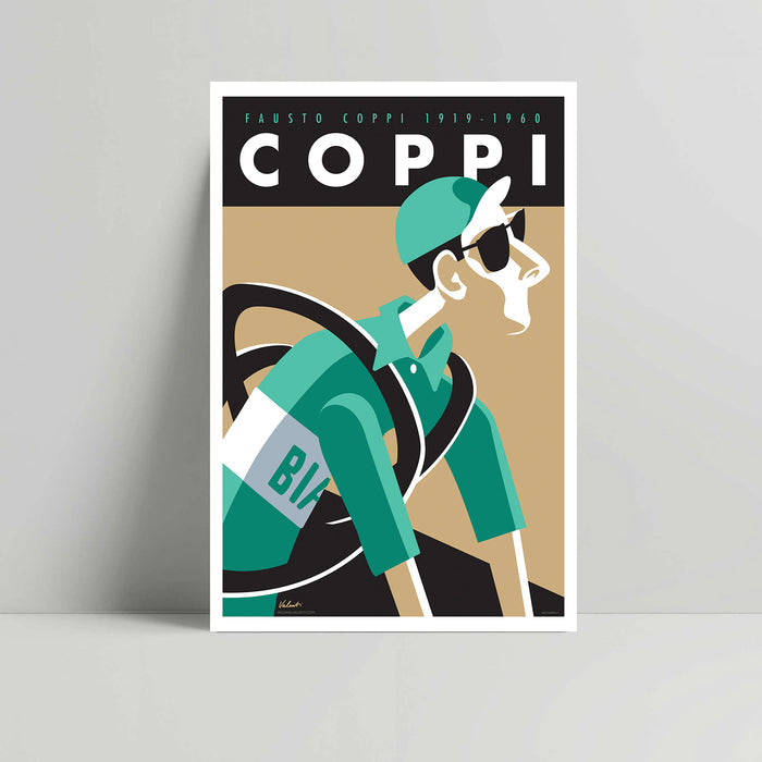 Fausto Coppi- Cycling Art print - Michael Valenti - Rouleur