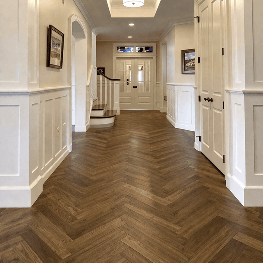 Fika Double Smoked Oak Herringbone - Wood Floor Store