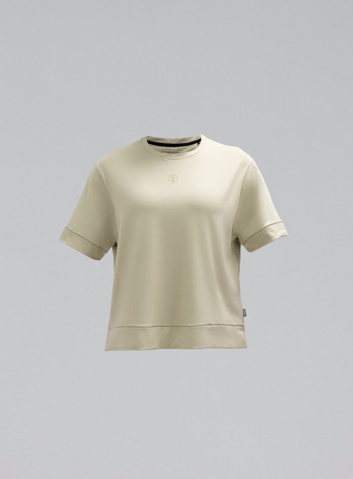 Hem Cut Out Image of Force Boxy Drirelease® T-Shirt In Stone (GM)