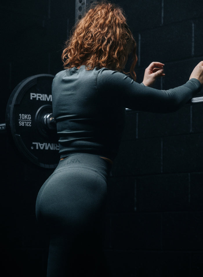 Creative Image Of Force Seamless Long Sleeve Top In Urban Green (ITF)