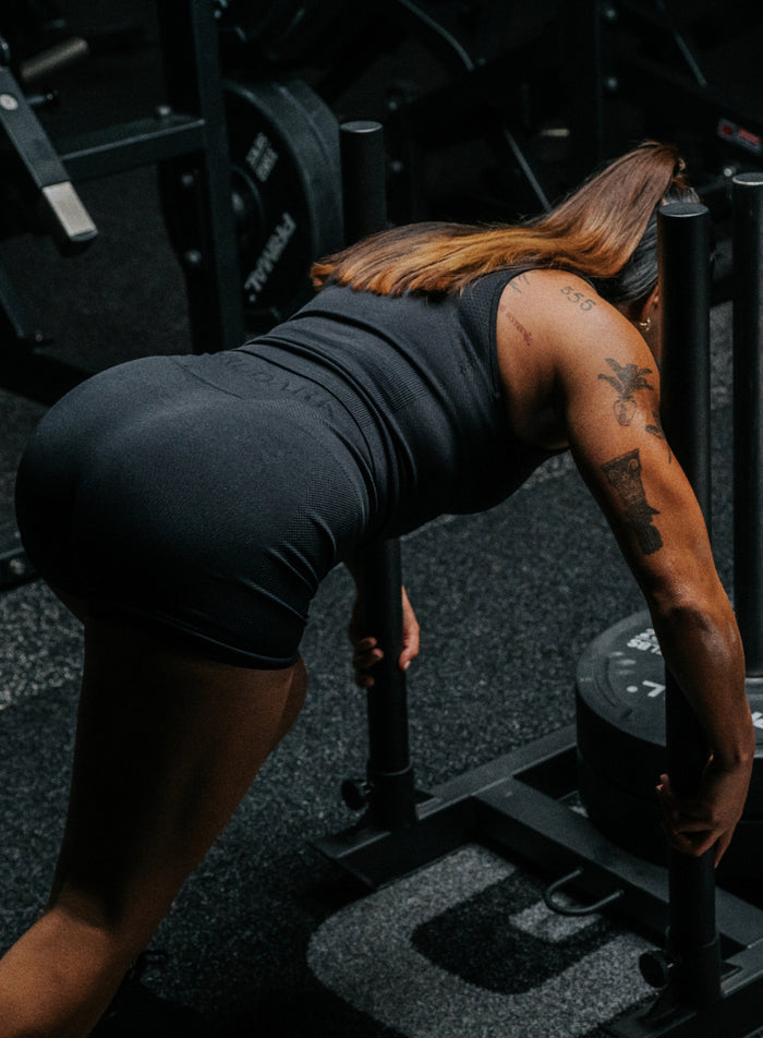 Creative Image Of Force Seamless Shorts In Obsidian Black (ITF)