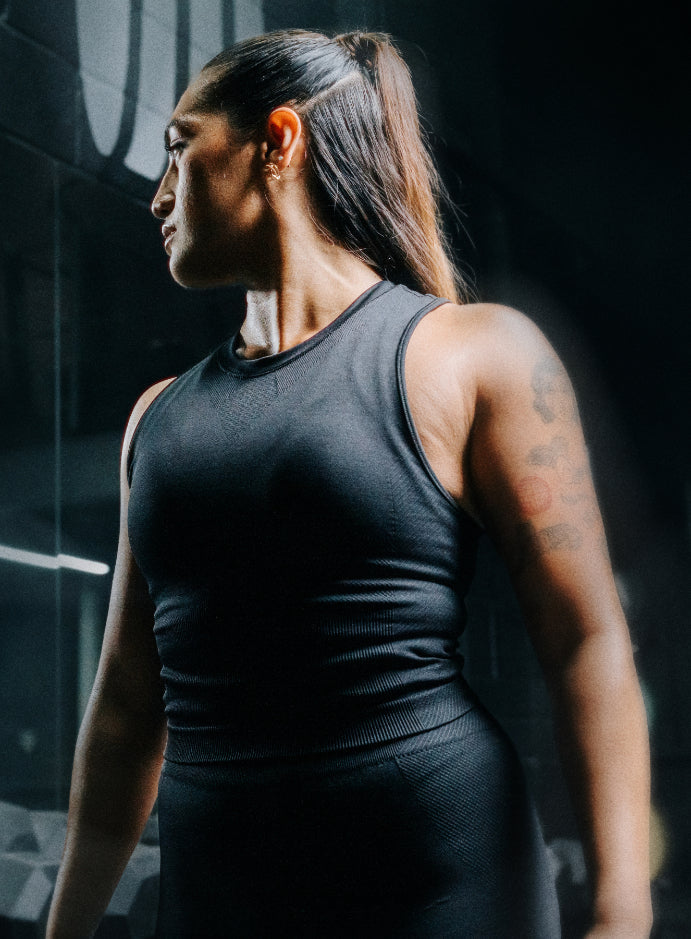 Creative Image Of Force Seamless Tank Top In Obsidian Black (ITF)