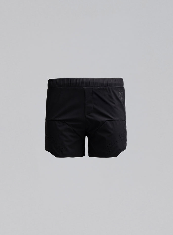 Hem Cut Out Image of Force Trail Running 4” Shorts In Obsidian Black (GM)