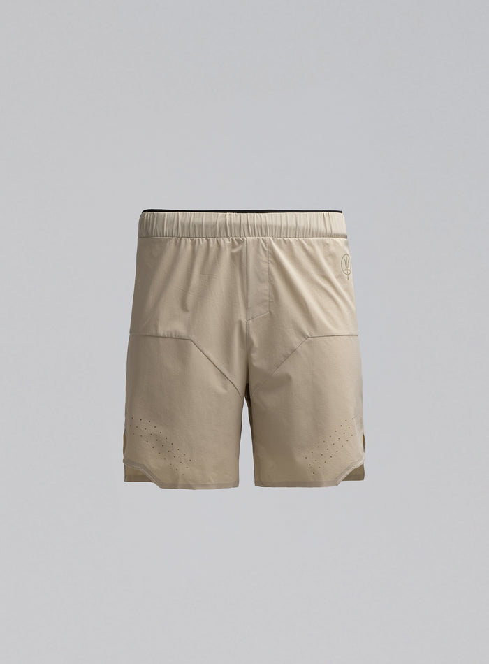 Hem Cut Out Image of Force Trail Running 7" Shorts In Stone (GM)