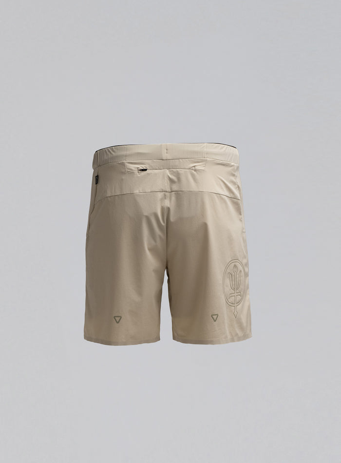 Hem Cut Out Image of Force Trail Running 7" Shorts In Stone (GM)
