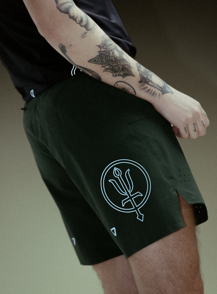 Creative Image Of Force Trail Running 7" Shorts In Forest Green (ITF)