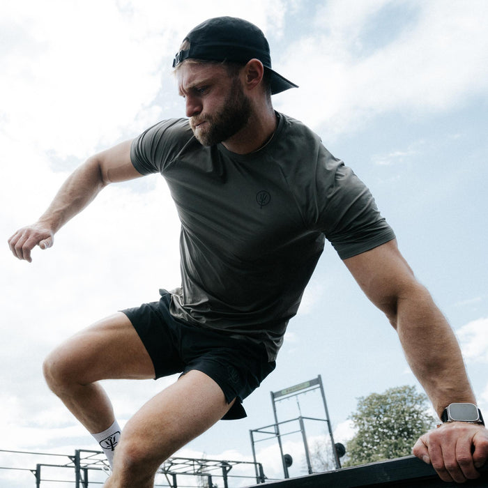 Creative Image Of Force Velocity Motion T-Shirt In Khaki (ITF)