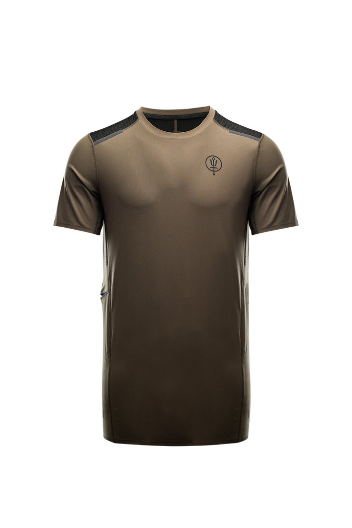 SM Cut of Out Force Velocity Technical T-Shirt In Khaki (GM)