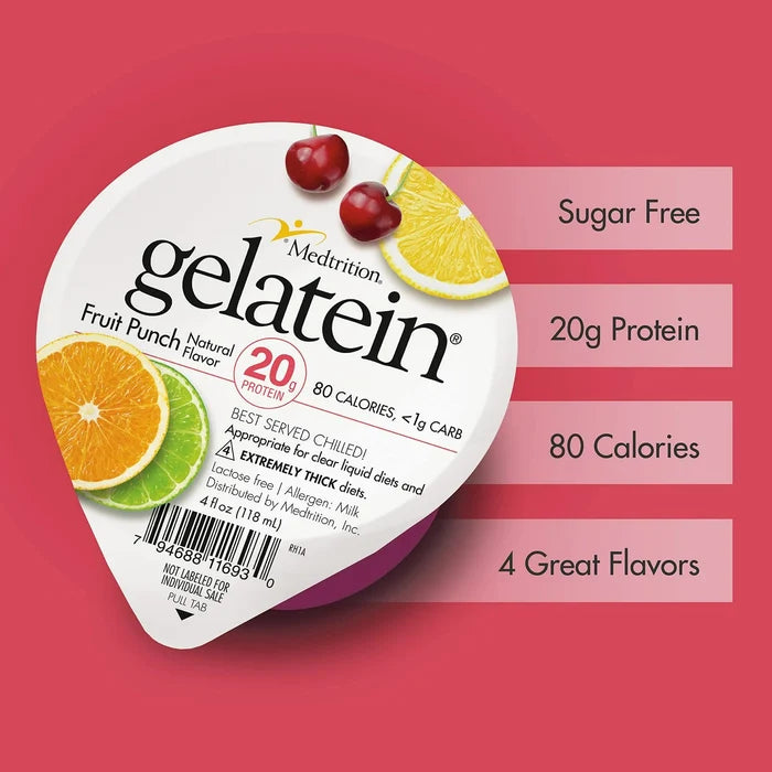 Gelatein Oral Supplement, Fruit Punch Flavor, 4 oz Cup - 11693-Single - LL Medico