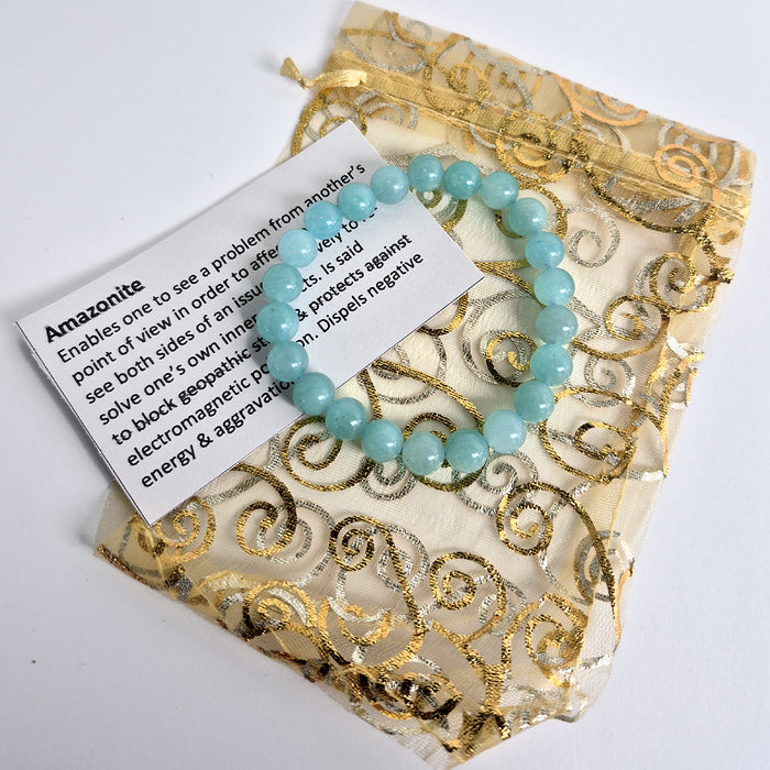 Gemstone Bead Bracelet - Amazonite 6mm