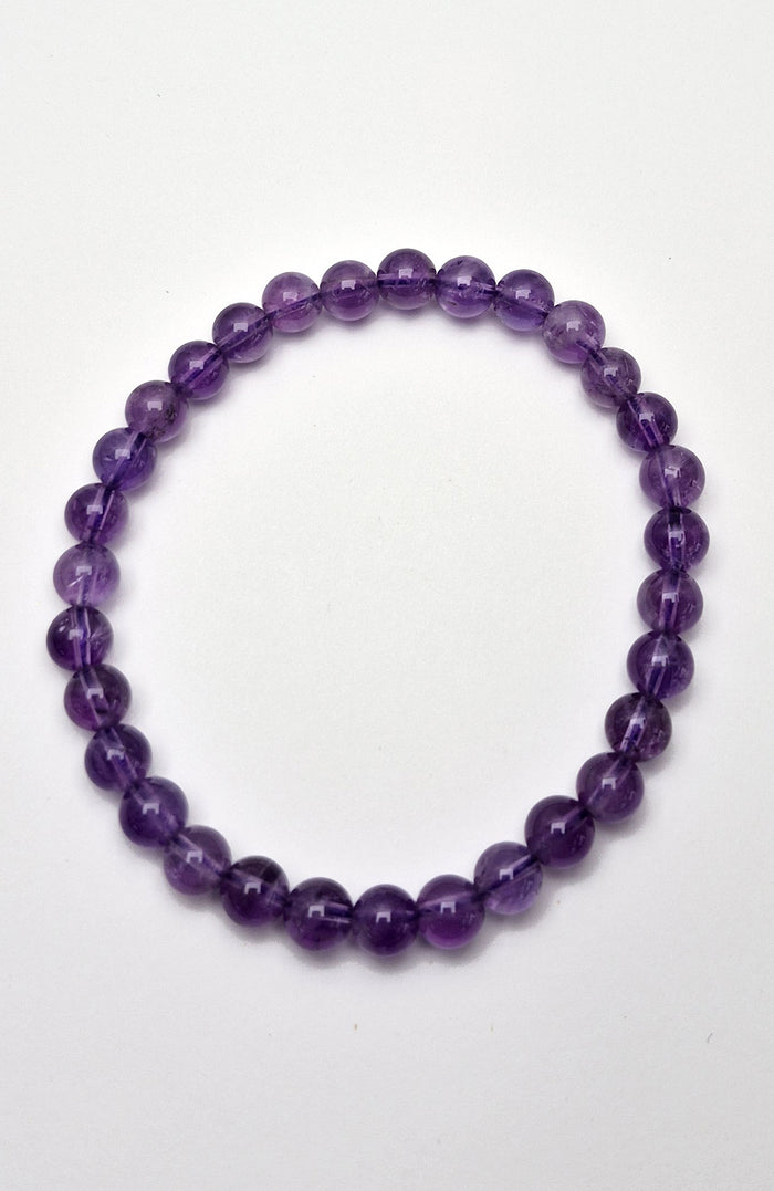 Gemstone Bead Bracelet - Amethyst, the stone of spirituality.
