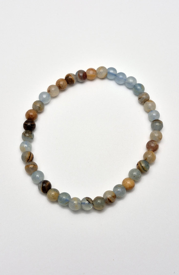 Gemstone Bead Bracelet Aqua Calcite - A refreshing and energizing stone that adds positive vibrations and new energy to any space