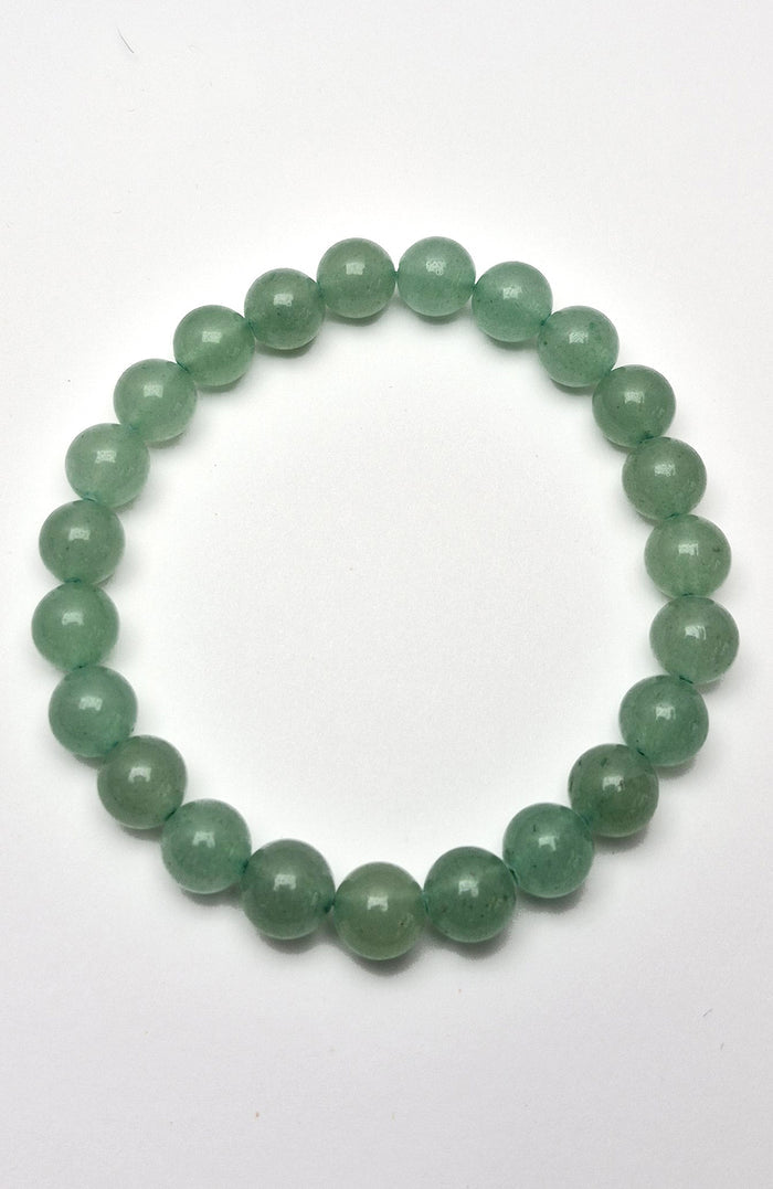 Gemstone Bead Bracelet - Aventurine Green 8mm