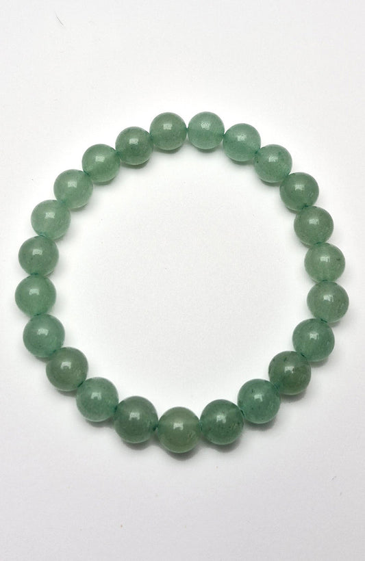 Gemstone Bead Bracelet - Aventurine Green 8mm