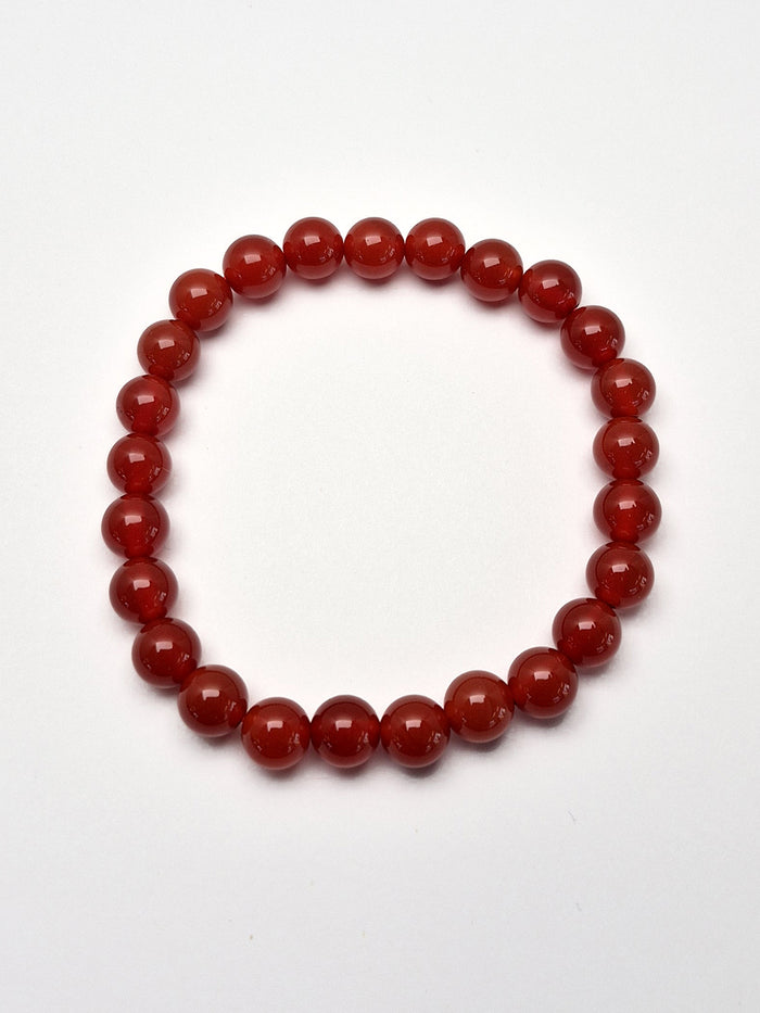 Gemstone Bead Bracelet - Carnelian 8 mm
