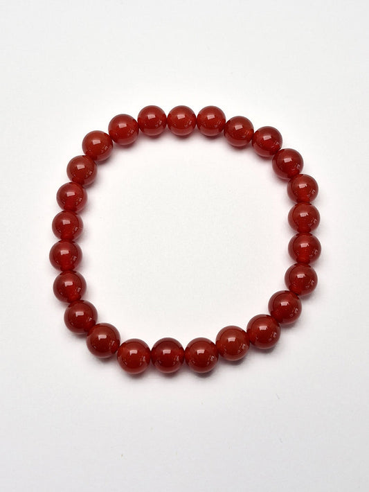 Gemstone Bead Bracelet - Carnelian 8 mm
