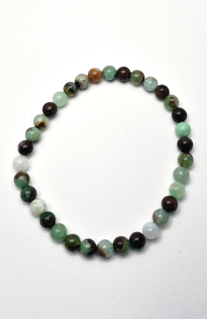 Gemstone Bead Bracelet - Chrysoprase 6 mm