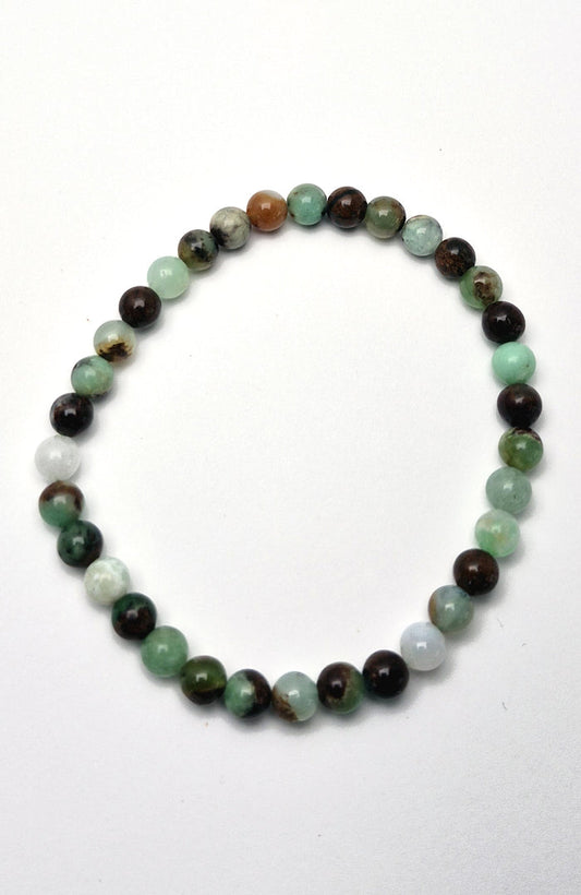 Gemstone Bead Bracelet - Chrysoprase 6 mm
