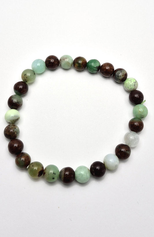 Gemstone Bead Bracelet - Chrysoprase 8 mm