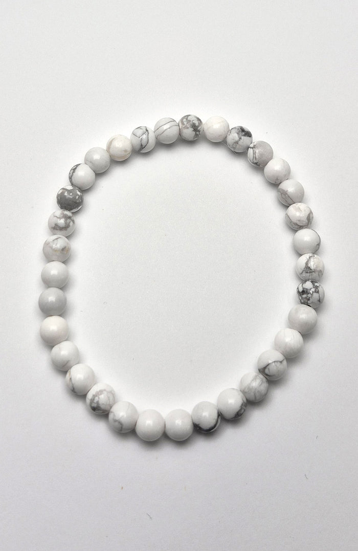 Gemstone Bead Bracelet - Howlite 6 mm
