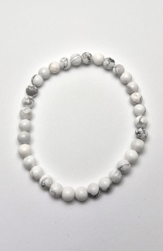 Gemstone Bead Bracelet - Howlite 6 mm