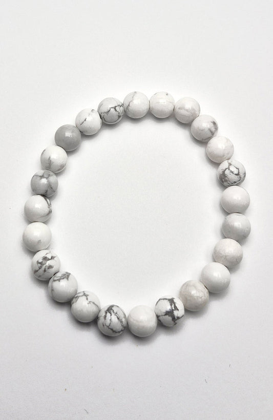 Gemstone Bead Bracelet - Howlite 8 mm