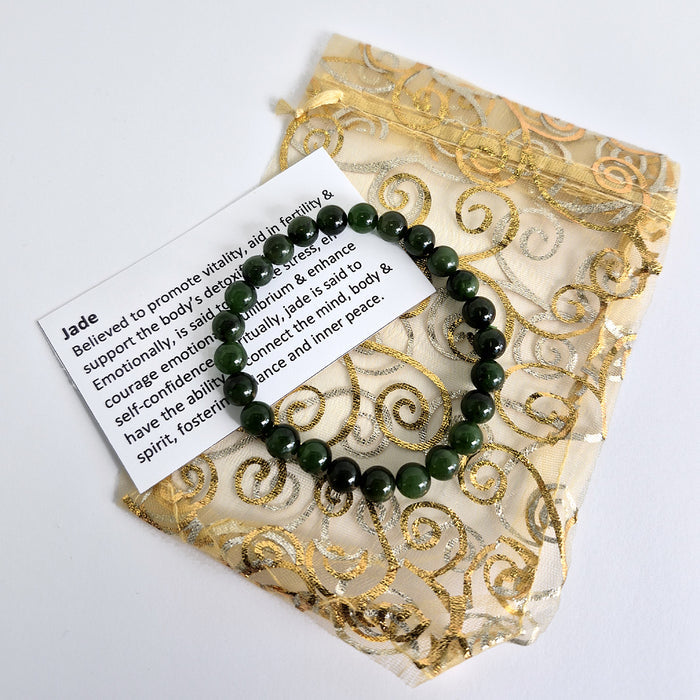 Gemstone Bead Bracelet - Jasper Dragonstone 8 mm