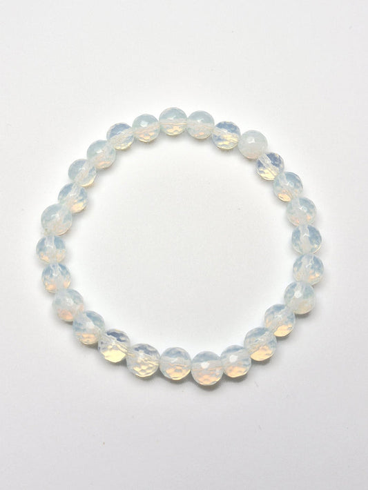 Gemstone Bead Bracelet - Opalite Faceted 8 mm