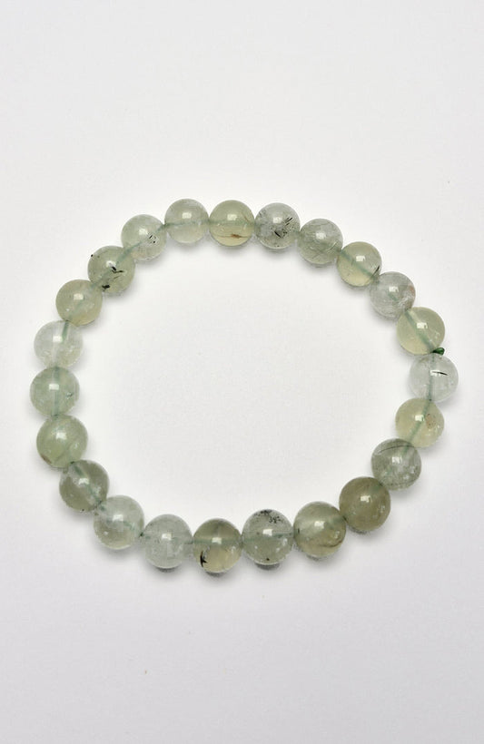 Gemstone Bead Bracelet - Prehnite 8 mm