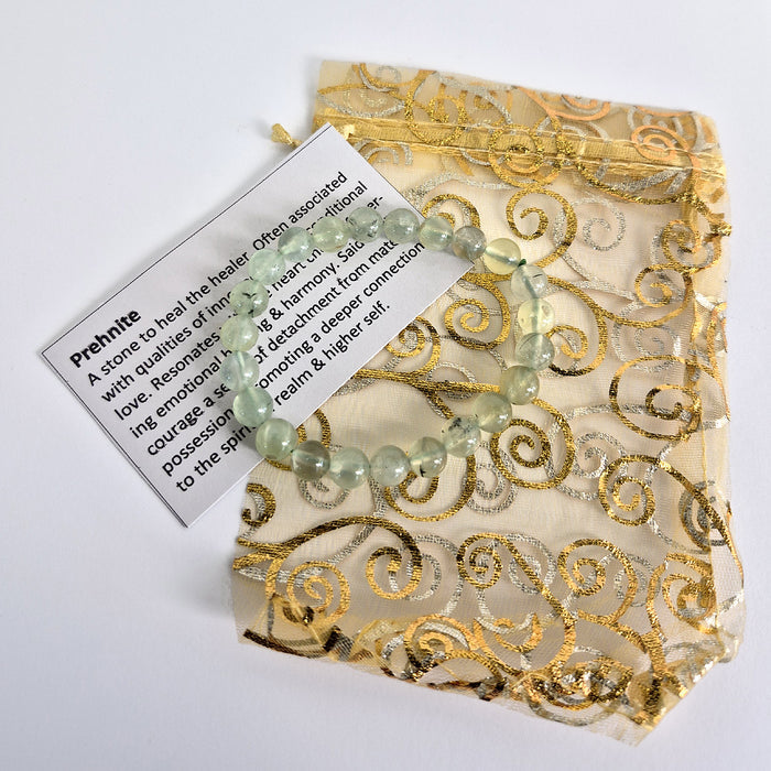 Gemstone Bead Bracelet - Prehnite 8 mm