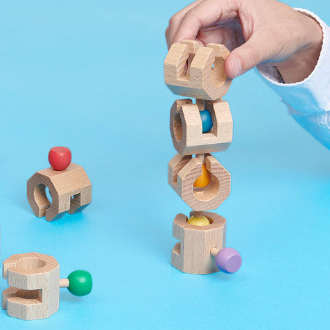 Geni Toys Wooden Connectable Chain Cobit - 18 Pieces