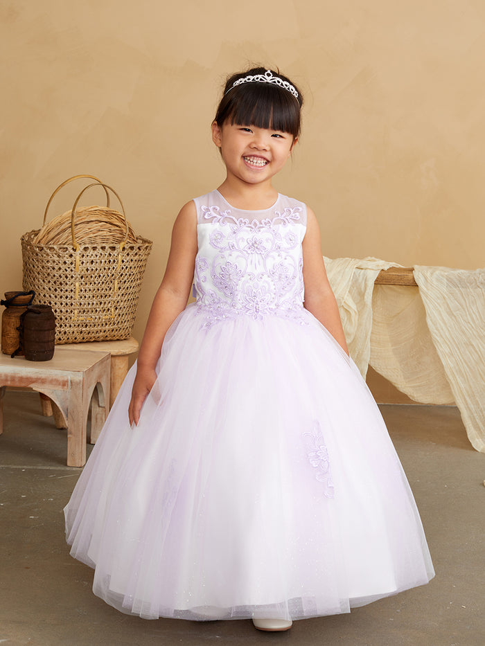 Girl Dress with Illusion Sweetheart Neckline by TIPTOP KIDS - AS5818