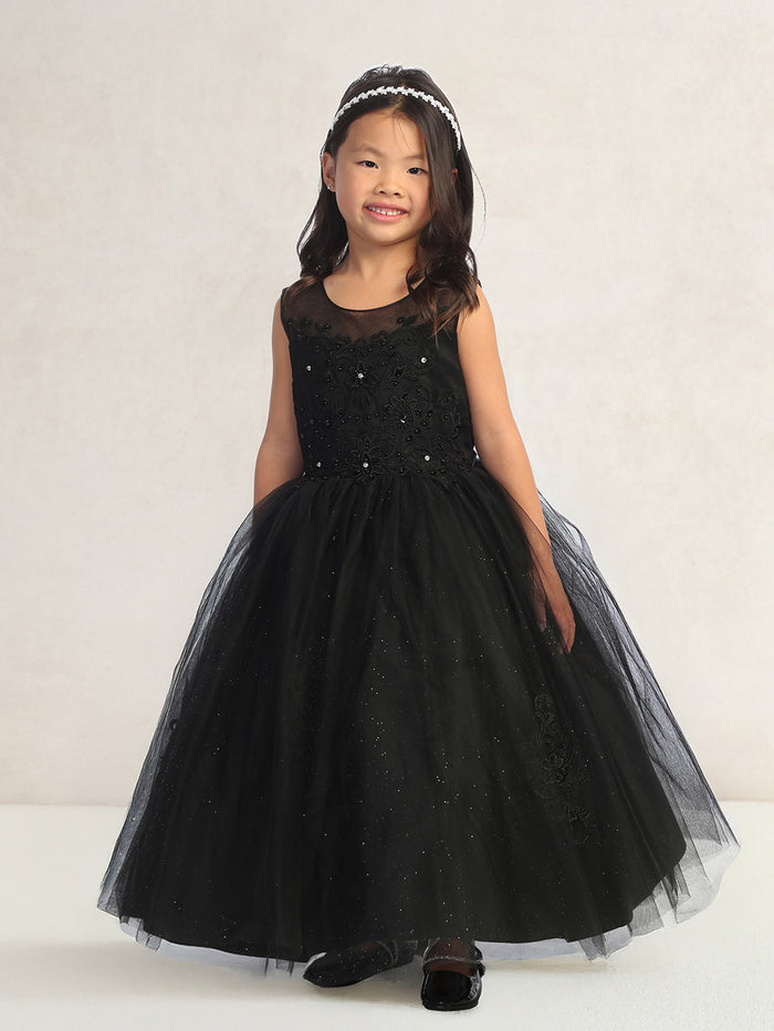 Girl Dress with Illusion Sweetheart Neckline by TIPTOP KIDS - AS5818