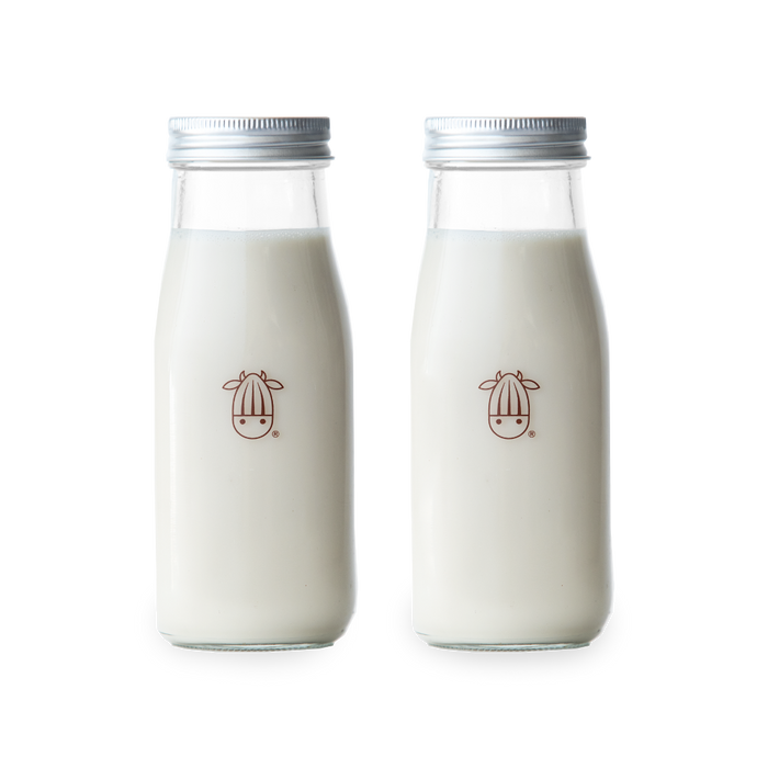 Glass Creamer Bottles - Set of 2 |  | Reusable Milk & Beverage Containers