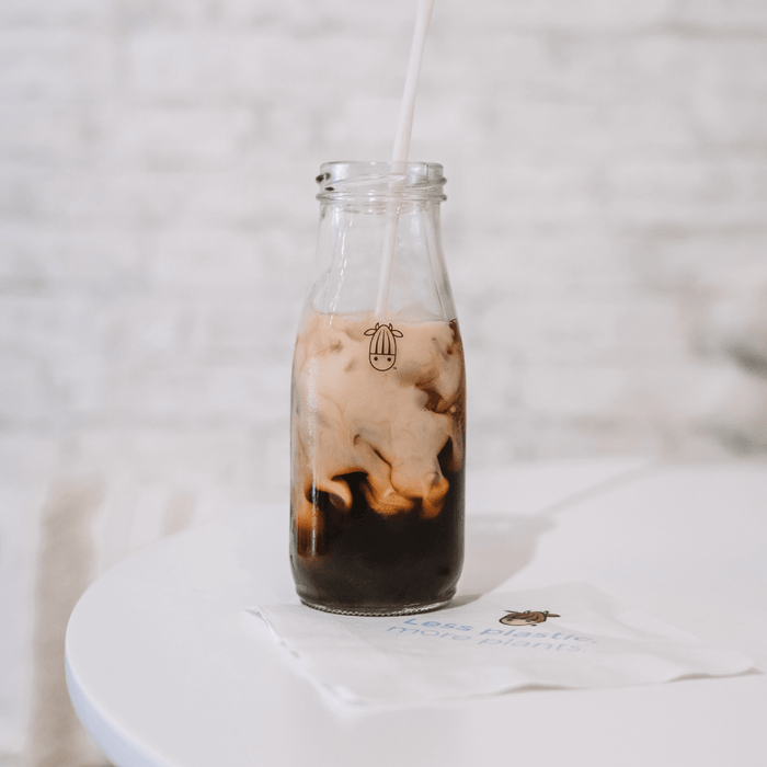 Glass Creamer Bottles - Set of 2 |  | Reusable Milk & Beverage Containers