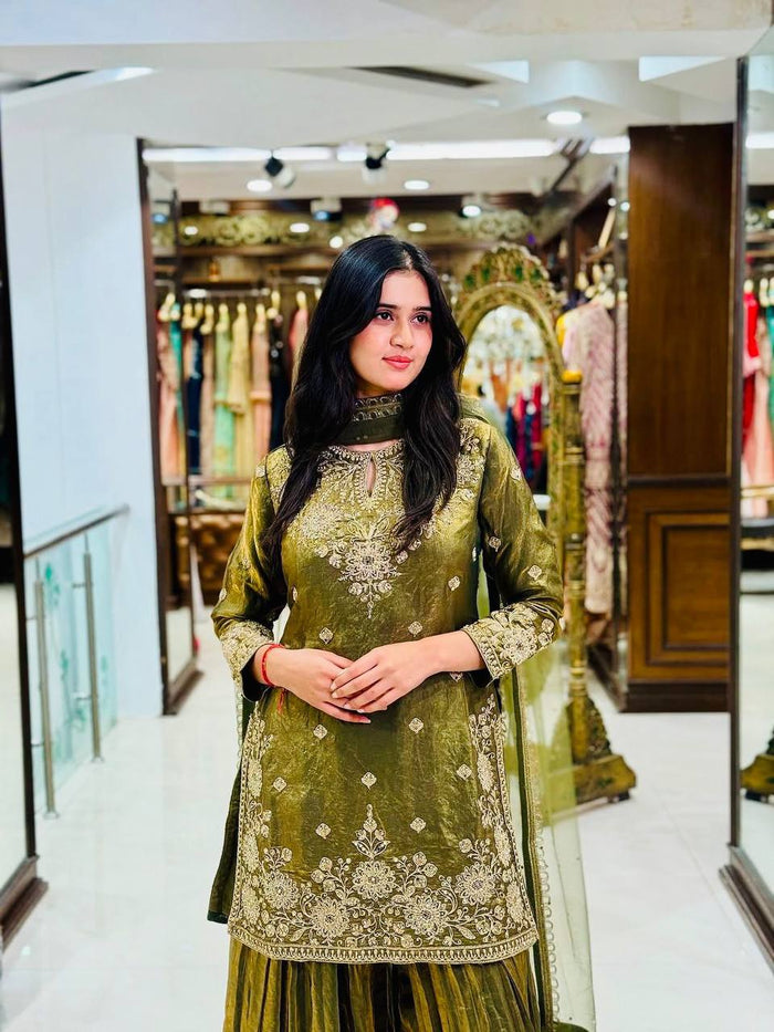Graceful Green Perfect Festive Attire