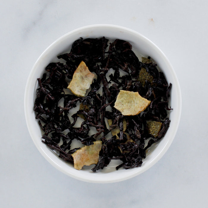 Green Tangerine Pu-erh Tea - spent leaves