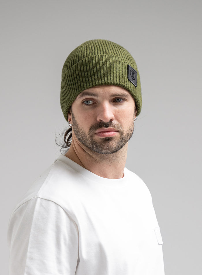 Hem Studio Image of accessory, Guard Beanie in Green (SS Accessory)