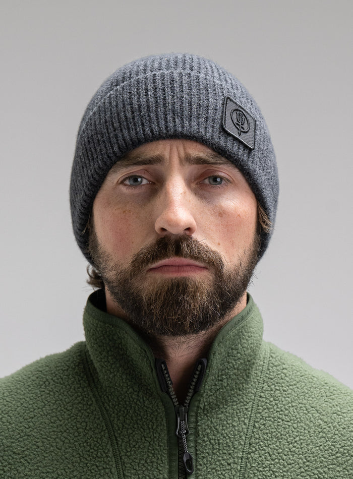 Studio Image Of Guard Beanie In Charcoal Grey (SS Model)
