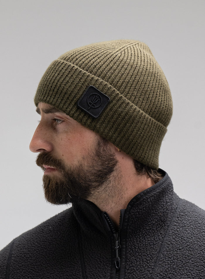 Studio Image Of Guard Beanie In Khaki (SS Model)