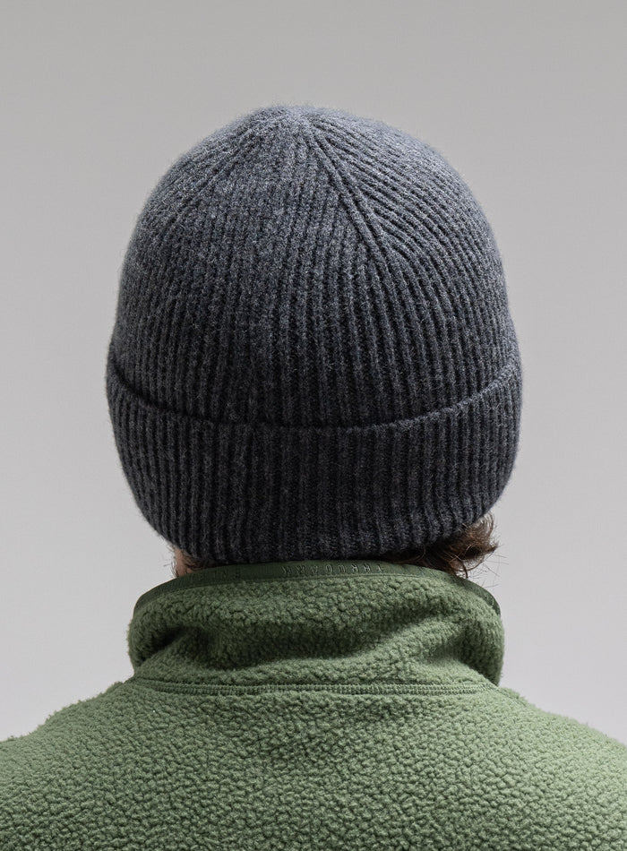 Studio Image Of Guard Beanie In Charcoal Grey (SS Model)